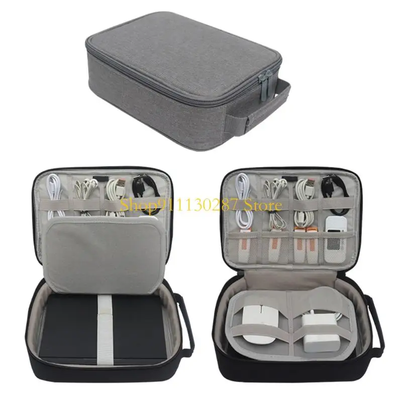 Bolsa transporte laptop J1HC para bolsillo 4 divisores elásticos impermeables bolsillo superior