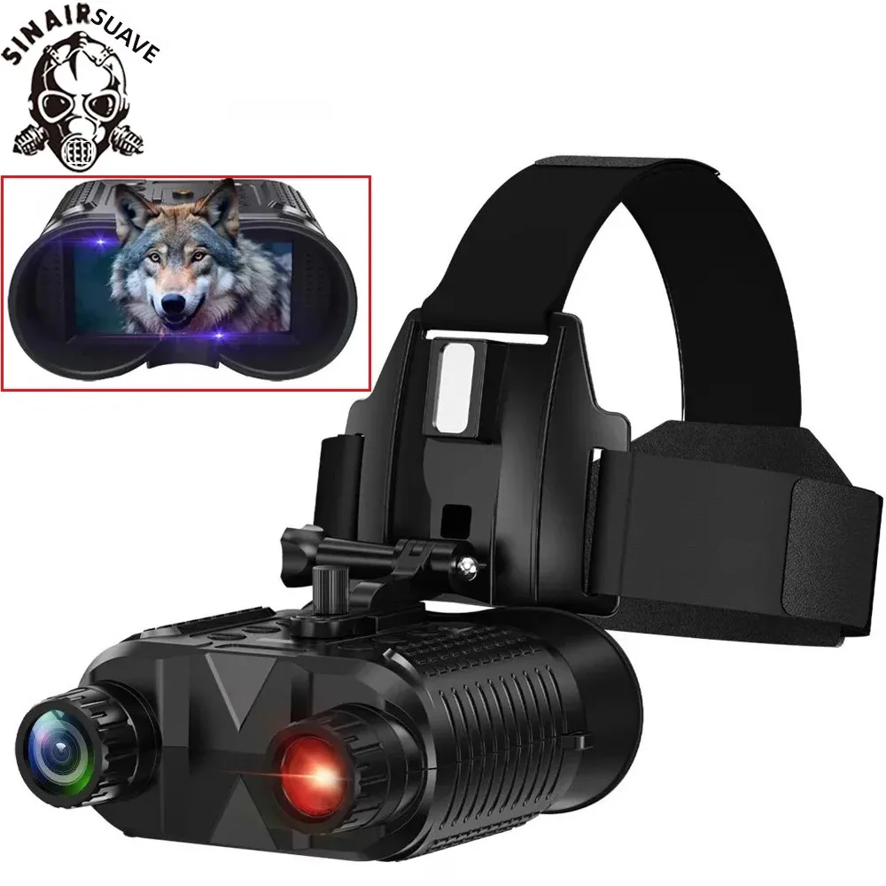 Binoculares tácticos montados en la cabeza, gafas de visión nocturna, infrarrojos digitales, Zoom Digital 8x, Compatible con casco rápido MICH para caza - imagen 2