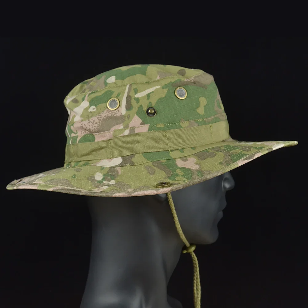 Mege-Sombrero de camuflaje táctico, gorra de cubo para el sol, ideal para senderismo al aire libre de EE. UU., Panamá, Verano - imagen 4