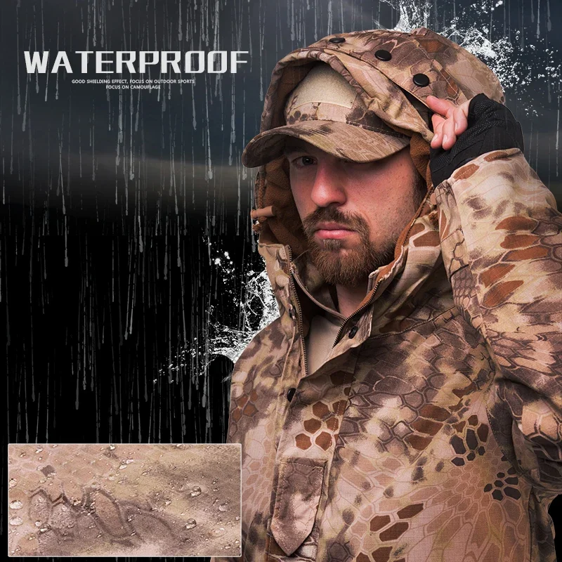 HAN WILD chaqueta polar chaquetas tácticas chaqueta G8 ropa de caza senderismo hombres ropa cálida cazadora con capucha abrigos de camuflaje - imagen 5