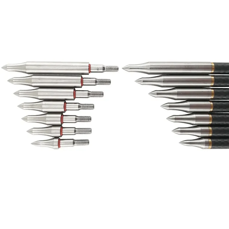 Punta de punta de flecha de acero inoxidable, 6/12 Uds., cabezal de flecha de punta ancha 75-300GR para eje de flecha ID6.2mm, accesorio de tiro con arco DIY - imagen 3