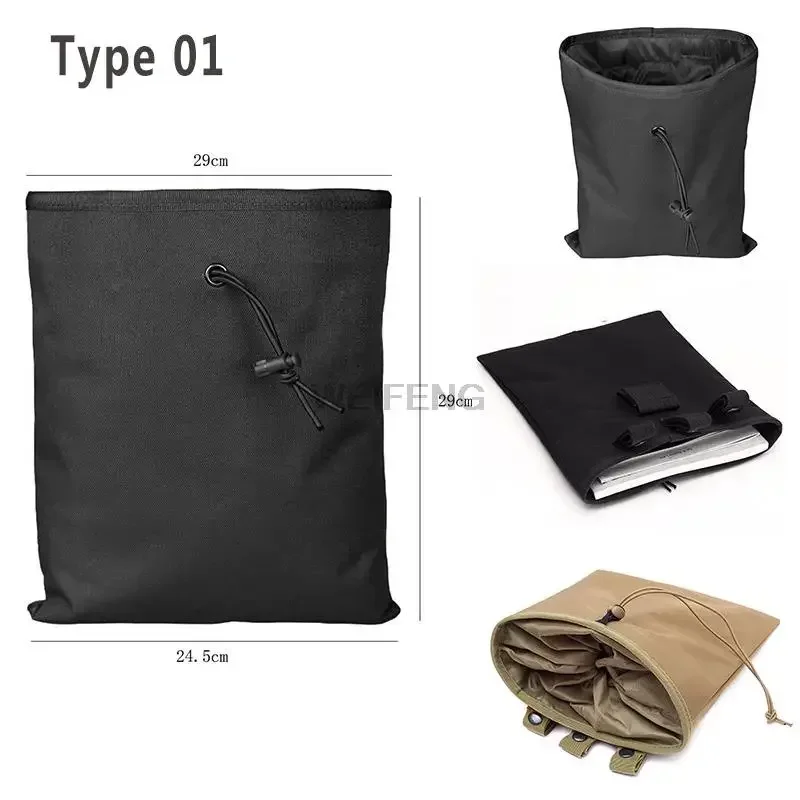 Bolsa táctica Molle para revistas, bolsa de recuperación plegable, bolsa de utilidad de reciclaje con cordón, accesorios de caza - imagen 3