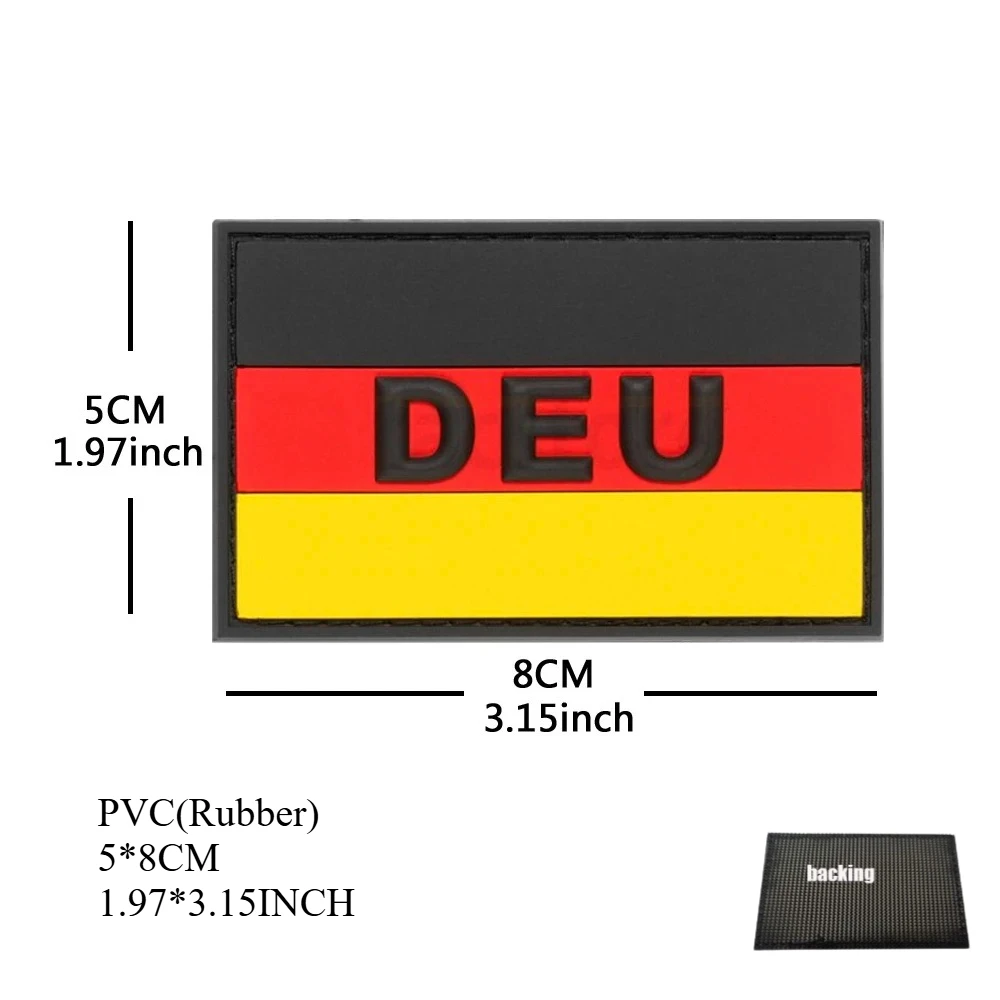3D PVC goma DEU Alemania NLD Países Bajos bandera parche brazalete insignias emblema parches tácticos con gancho en la mochila - imagen 4