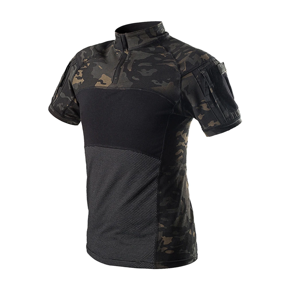 Camiseta táctica de camuflaje de manga corta para hombre, camisas de caza, senderismo, Airsoft, Paintball, ropa de combate - imagen 5
