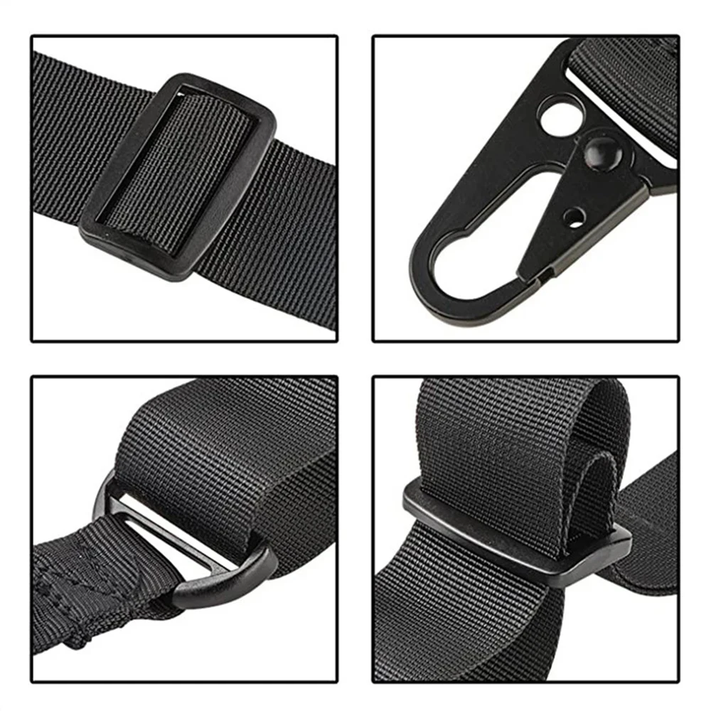 Cinturón táctico para pistola de tiro, accesorios de caza, equipo de un solo doble punto, correa para el hombro, cinturón de cuerda para Rifle con hebilla de Metal - imagen 5
