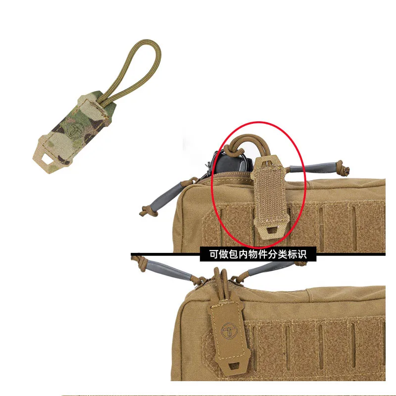 Bolsa táctica con mango de gancho, accesorios para mochila de caza MOLLE rápida, cabeza con cordón de bloqueo con cremallera, 1 Uds. - imagen 2