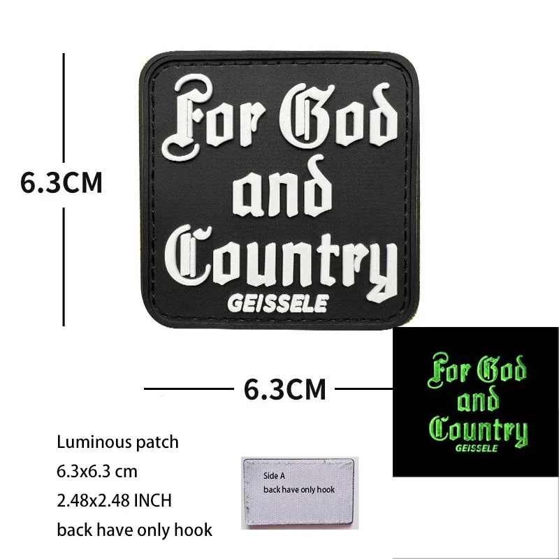 Insignia de moral de visión nocturna táctica, brazalete de PVC que brilla en la oscuridad con calavera táctica para hombre, parche mágico con gancho - imagen 5