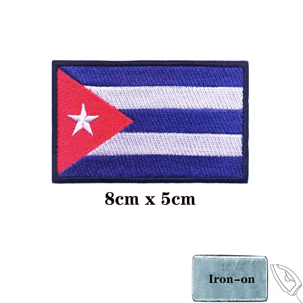 Parches cubanos con bandera de Cuba, brazalete, parche bordado, gancho y bucle, insignia bordada con hierro, raya militar - imagen 2
