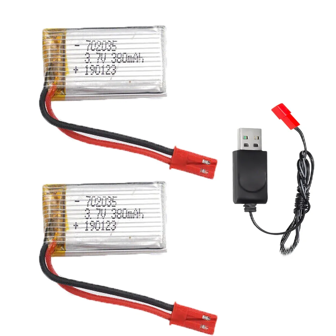 2Pcs with USB cable