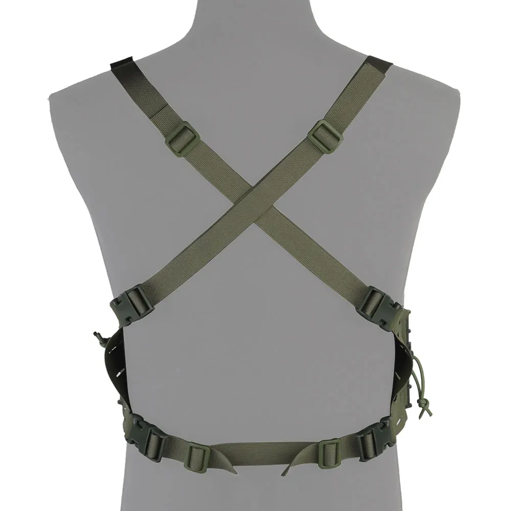 Chaleco táctico para el pecho, chaleco de asalto para entrenamiento de tiro en el campo, portador MOLLE de liberación rápida con bolsa para revistas cuádruple 5,56 - imagen 4