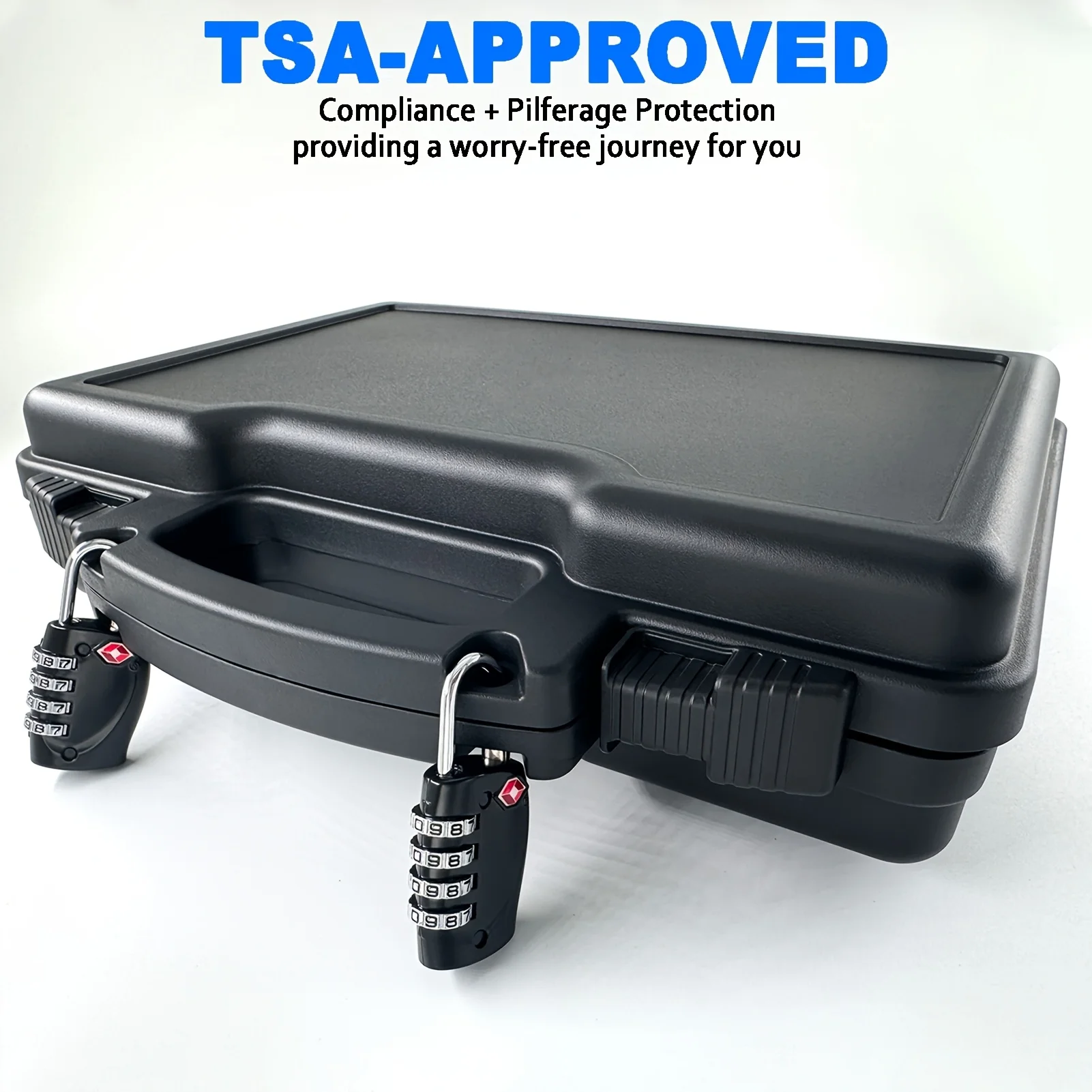 Caja de pistola para exteriores con dos cerraduras compatibles con TSA, fabricada en viajes de material PP resistente a impactos de alta calidad y cualquier otra forma de viaje - imagen 3