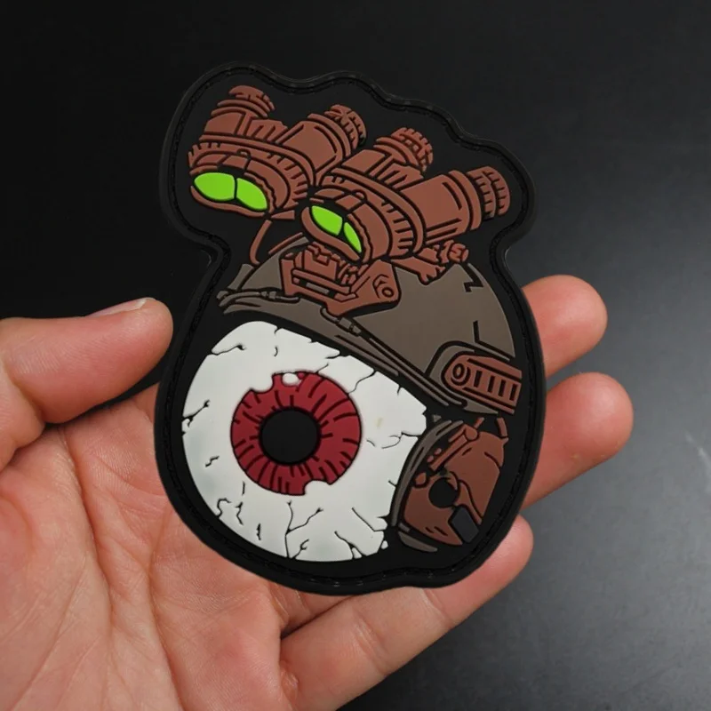 Parche de PVC 3D "Instrumento de visión nocturna", insignia de moral táctica, parches militares con gancho, pegatinas para mochila para ropa - imagen 2