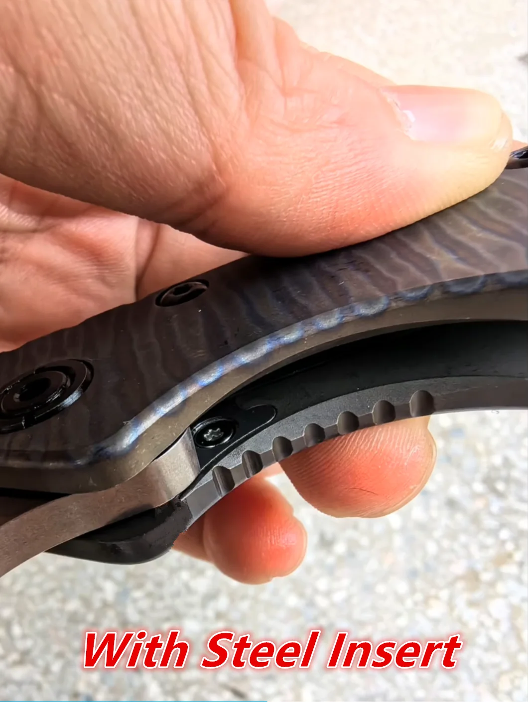 SMF Strider cuchillo plegable EDC titanio AUS10 para acampar - imagen 2