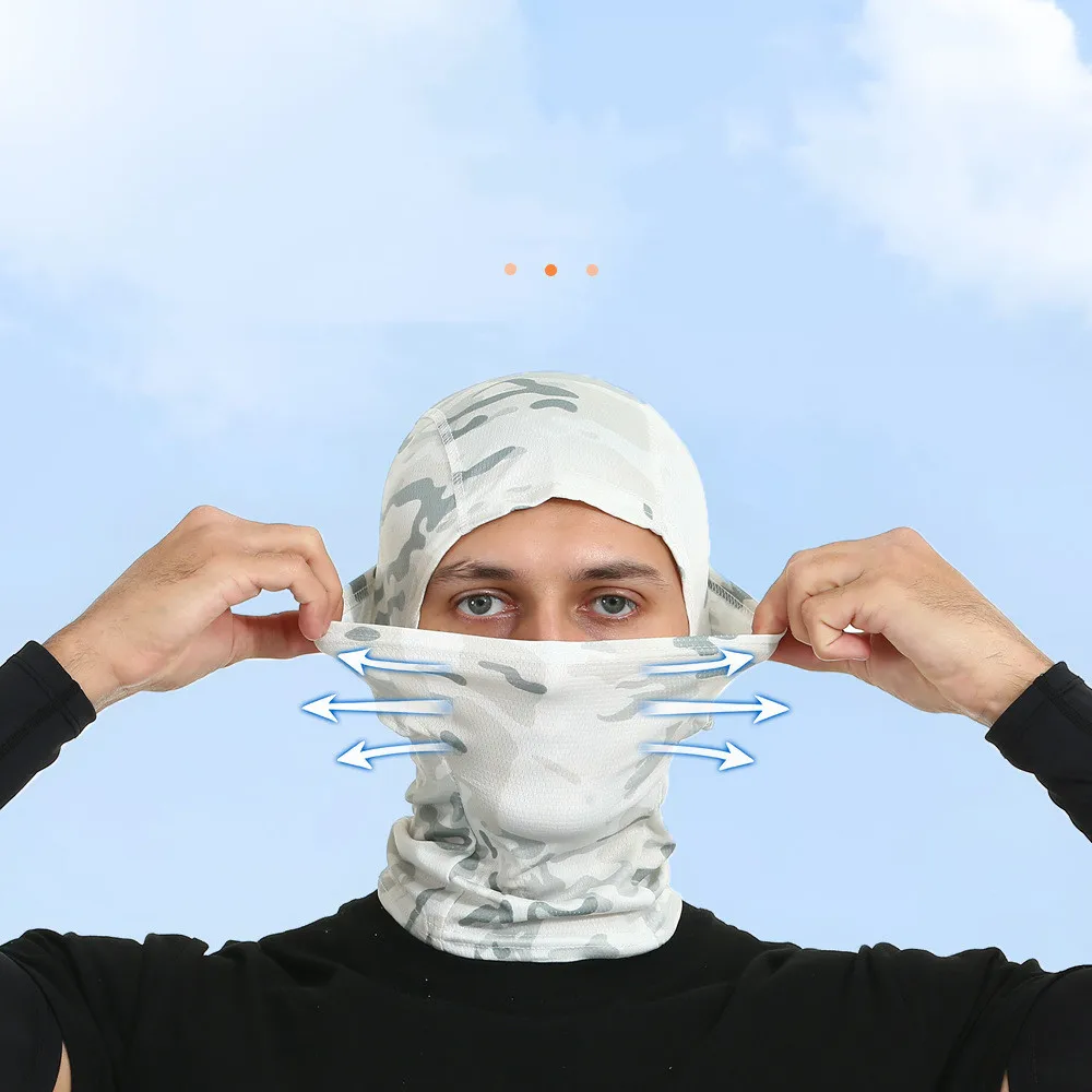 Protector solar de verano para ciclismo, máscara facial de camuflaje biónico para caza y pesca, máscara de escalada elástica suave y transpirable - imagen 2