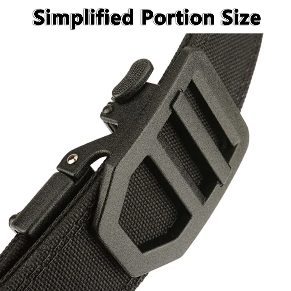 Cinturón TUSHI, cinturón militar para hombres, hebilla automática de Metal de nailon resistente, cinturón de servicio policial, faja táctica para exteriores, accesorios IPSC - imagen 5