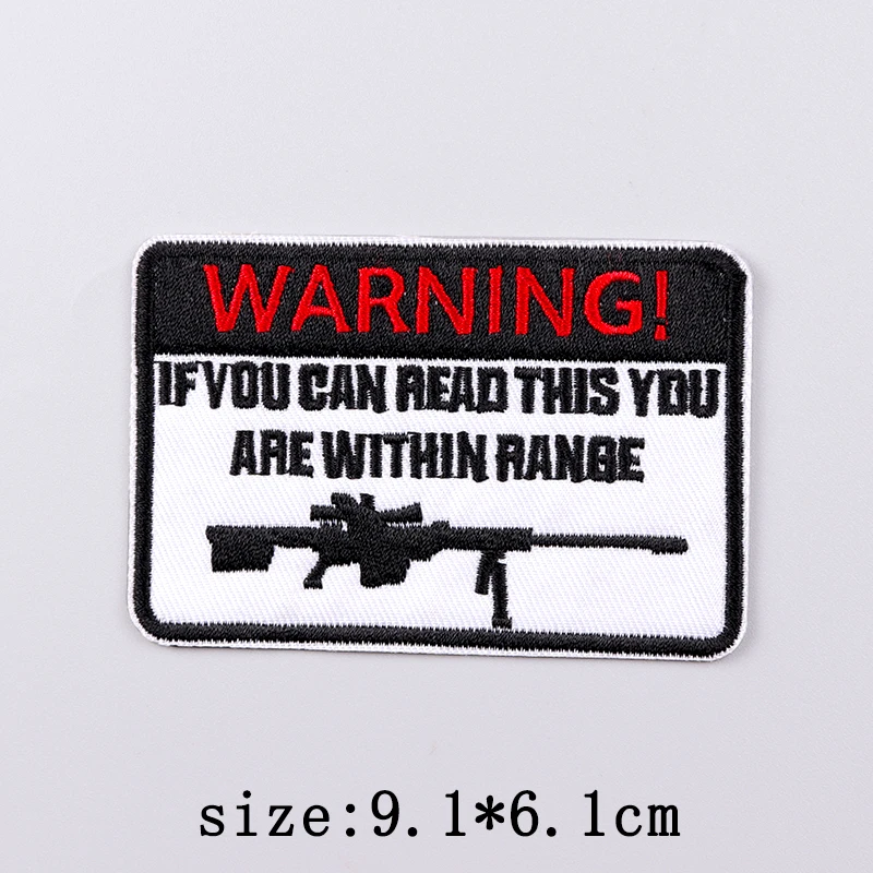 Parche bordado de advertencia, parches para planchar para ropa, señal de prohibición de peligro, parches bordados para ropa, insignias de marcador Nuclear - imagen 3