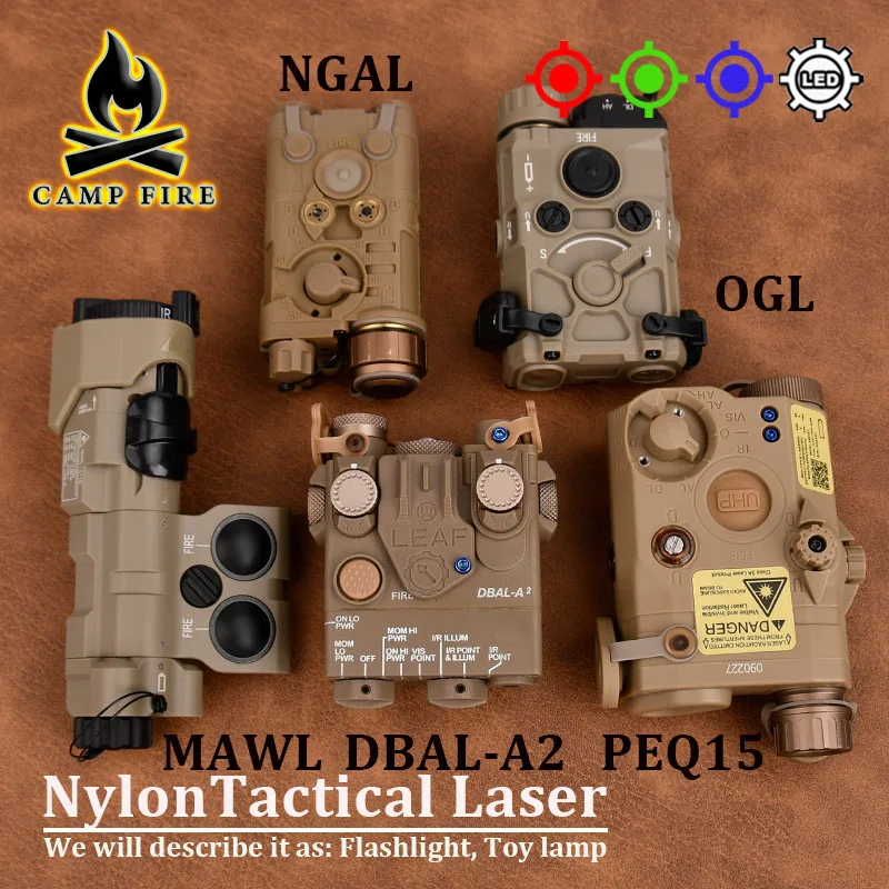 Nylon PEQ15 PEQ-15 L3 NGAL Eotec OGL DBAL-A2 MAWL C1 + punto rojo verde azul IR caja de batería M300A M600C linterna compatible con riel de 20MM