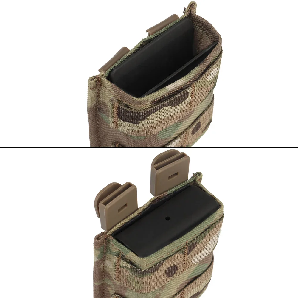 Airsoft 5,56 bolsa de un solo Mag integrada Kydex cuña insertar MOLLE táctico rápido Mag bolsas AR15 M4 cinturón bolsa pequeña - imagen 5