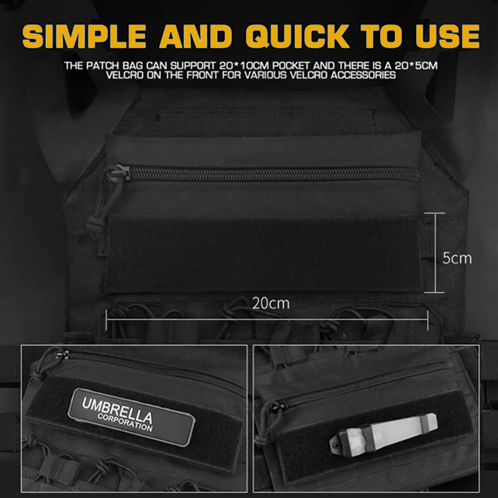 Bolsa táctica Micro Candy, bolsa larga de almacenamiento portátil, chaleco de caza, aparejo de pecho, accesorios de camuflaje de nailon para Airsoft, para senderismo - imagen 3