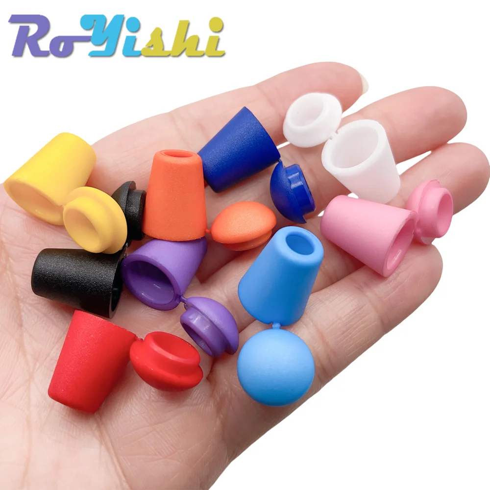 12 unids/pack de extremos de cordón coloridos, tapón de campana con cerradura de tapa, Clip de palanca de plástico para bolsa de ropa Paracord, calzado deportivo - imagen 5
