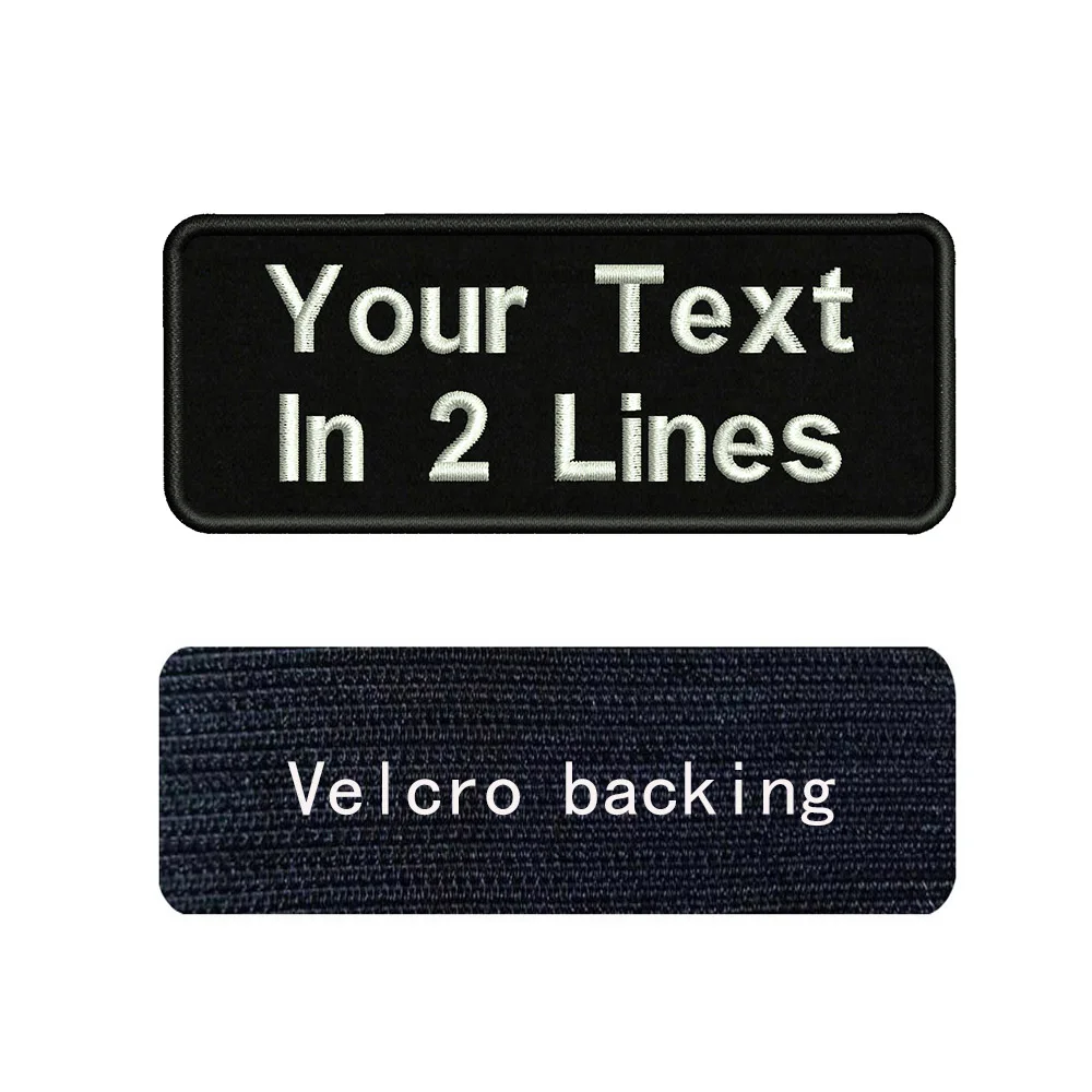 10x4cm bordado 2 líneas nombre personalizado texto parche rayas insignia hierro o parches - imagen 5