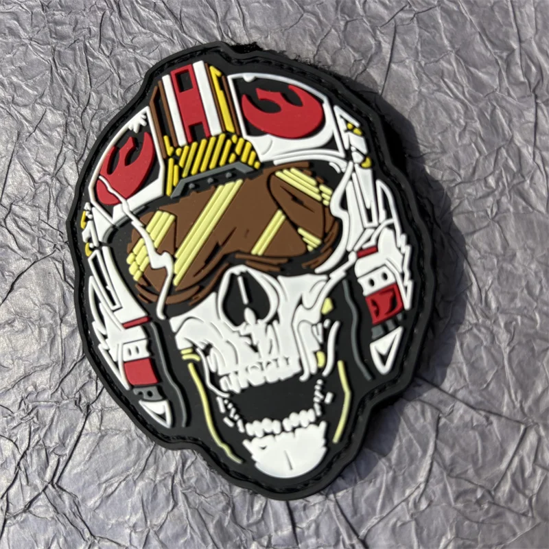 Insignia de moral de calavera para casco táctico, parche de PVC 3D en ropa Punk, parches militares con gancho y bucle de personalidad, pegatinas para mochila - imagen 5