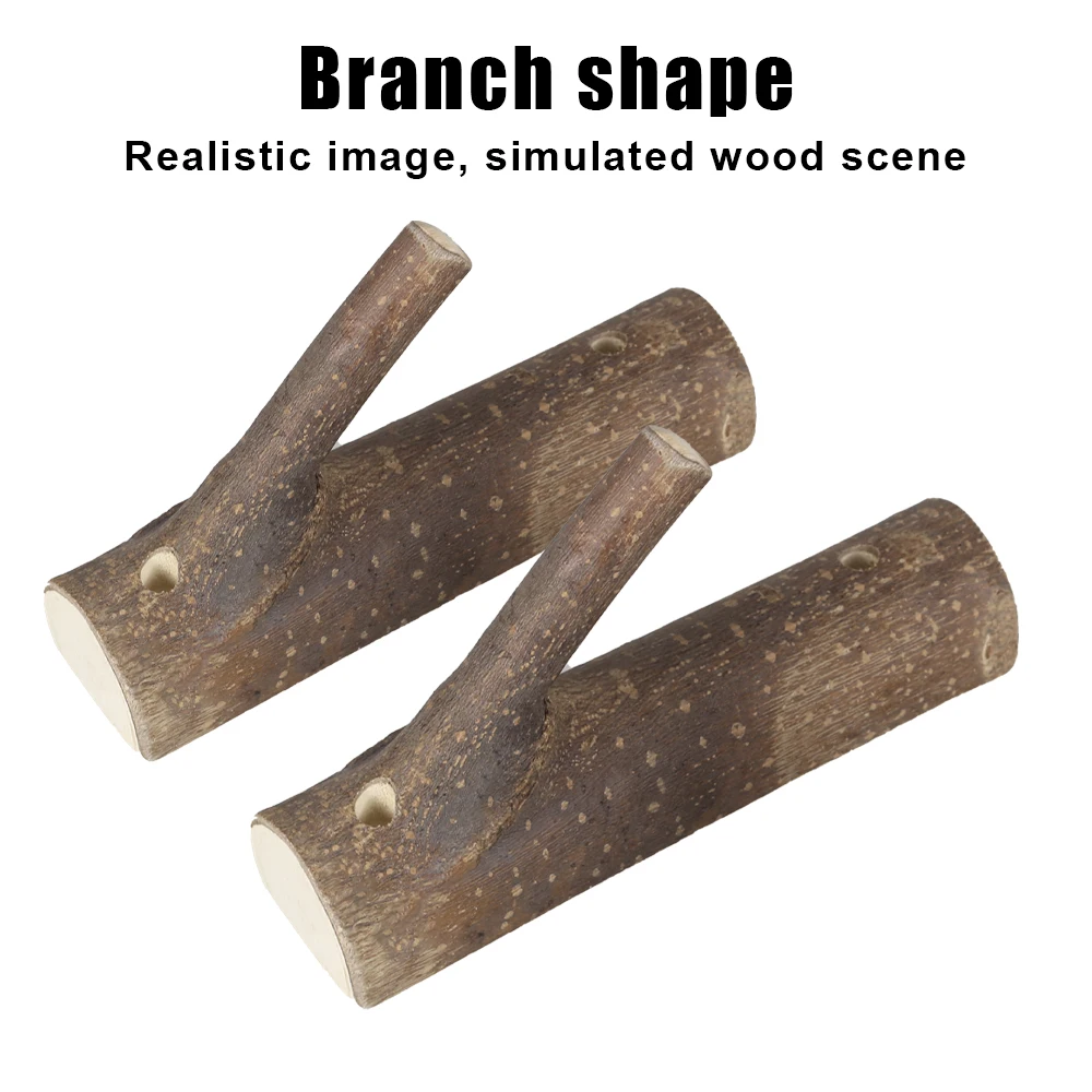 Estante para pistola de Rifle de montaje en pared, ganchos para pistola de rama de madera, soporte para pistola hecho a mano para pared con agujeros preperforados, accesorio de caza, 2 uds. - imagen 2