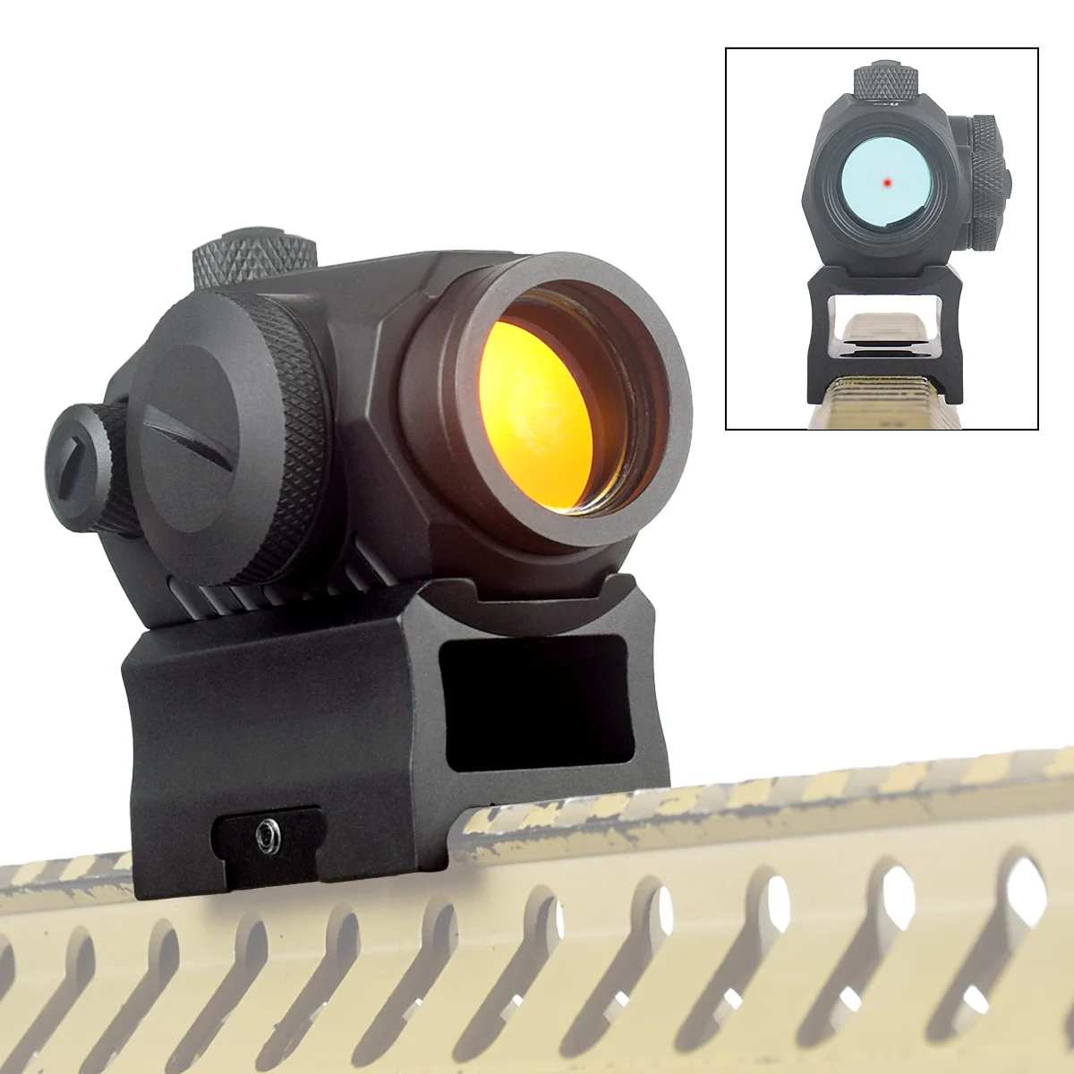 Mira telescópica Airsoft R5 Red Dot, reflejo holográfico compacto 2 MOA con soporte AR15 M4 M16 AK47 caza RM Red Dot Scope - imagen 2