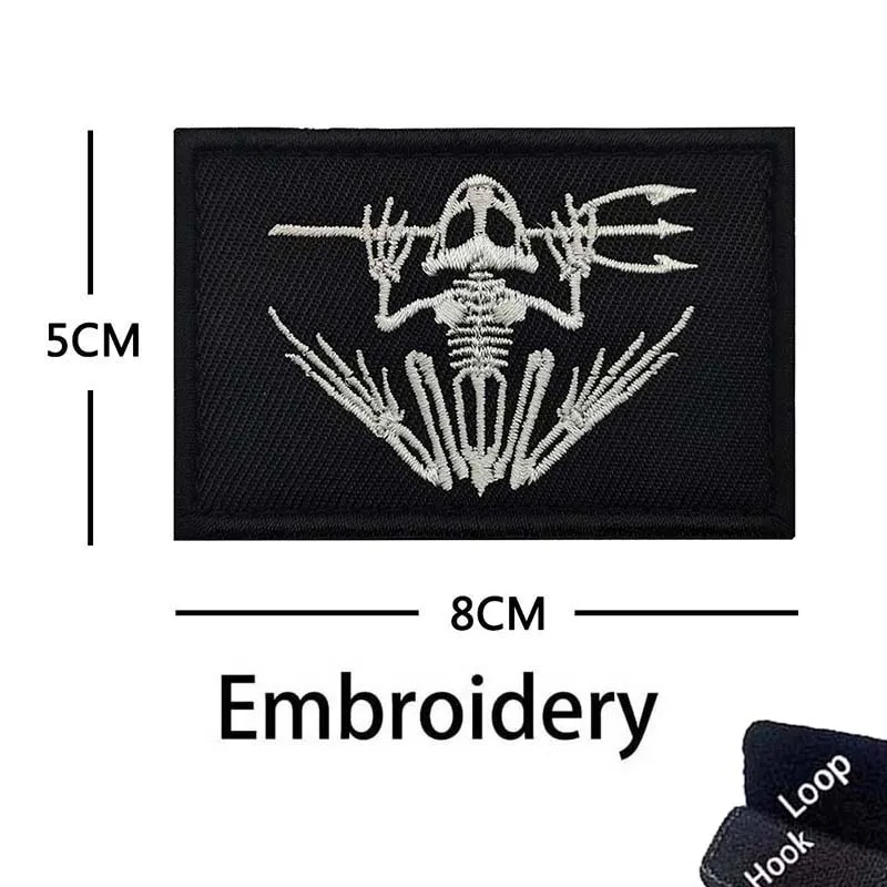 Skeleton Frogman parche táctico bordado con gancho y bucle - imagen 4