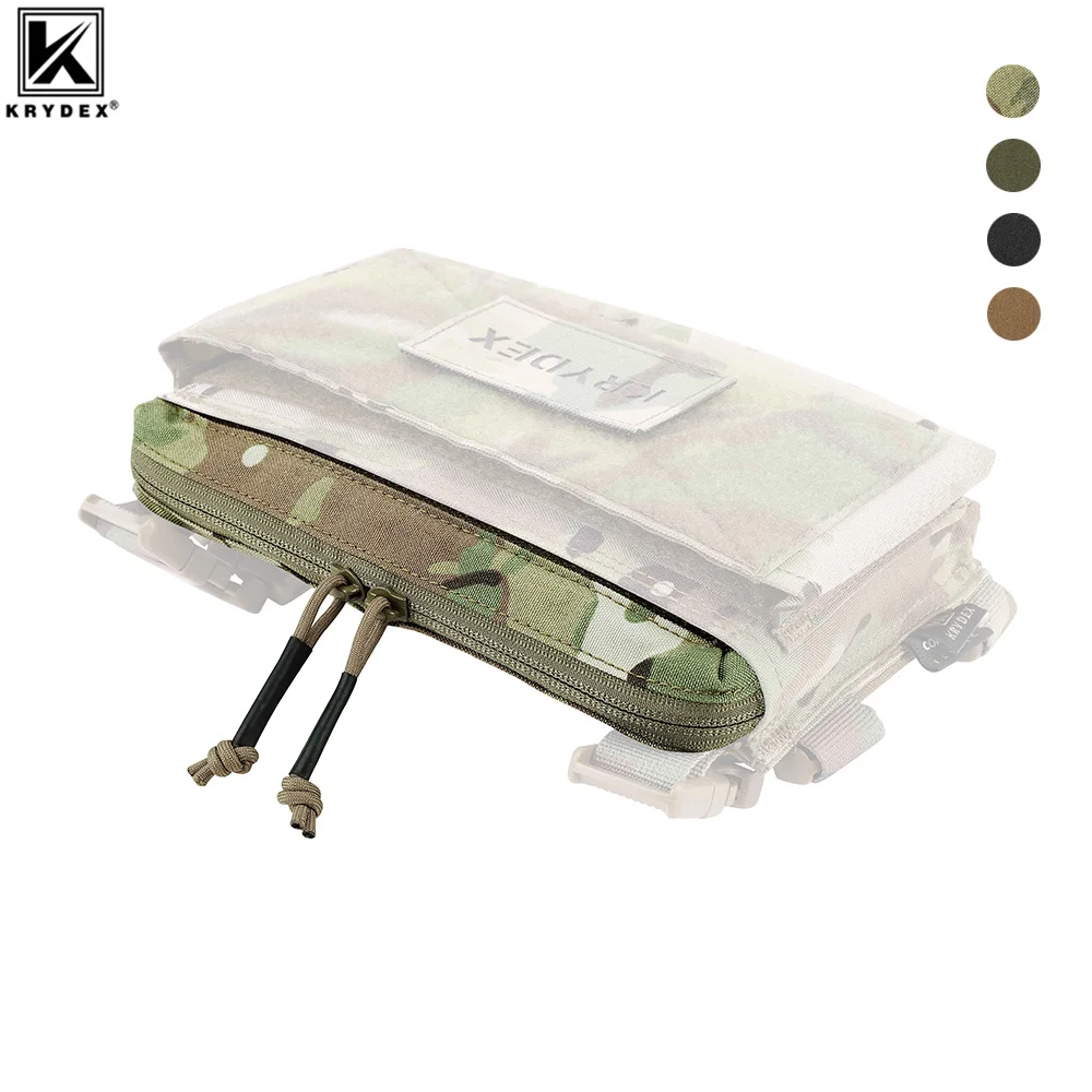 KRYDEX MK3 MK4 aparejo de pecho cremallera cubierta bolsillo doble cremallera Airsoft Paintball caza chaleco accesorios Camo MC