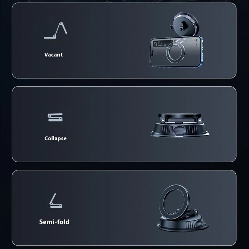 Actualizaciones Paneles magnéticos Montaje teléfono 180 ° Rotación doble Center Holder del teléfono plegable para teléfonos - imagen 4