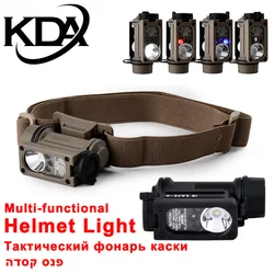 Linterna frontal Sidewinder, Linterna táctica de casco, 4 modos, Luces LED rojas, azules, infrarrojas y blancas, Luz intermitente, Linterna de señalización multifuncional para la caza, Segunda generación