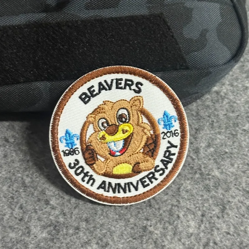 Parche táctico de castores, insignia de moral con gancho y bucle bordado, brazalete militar, pegatinas para mochila, accesorios de ropa DIY