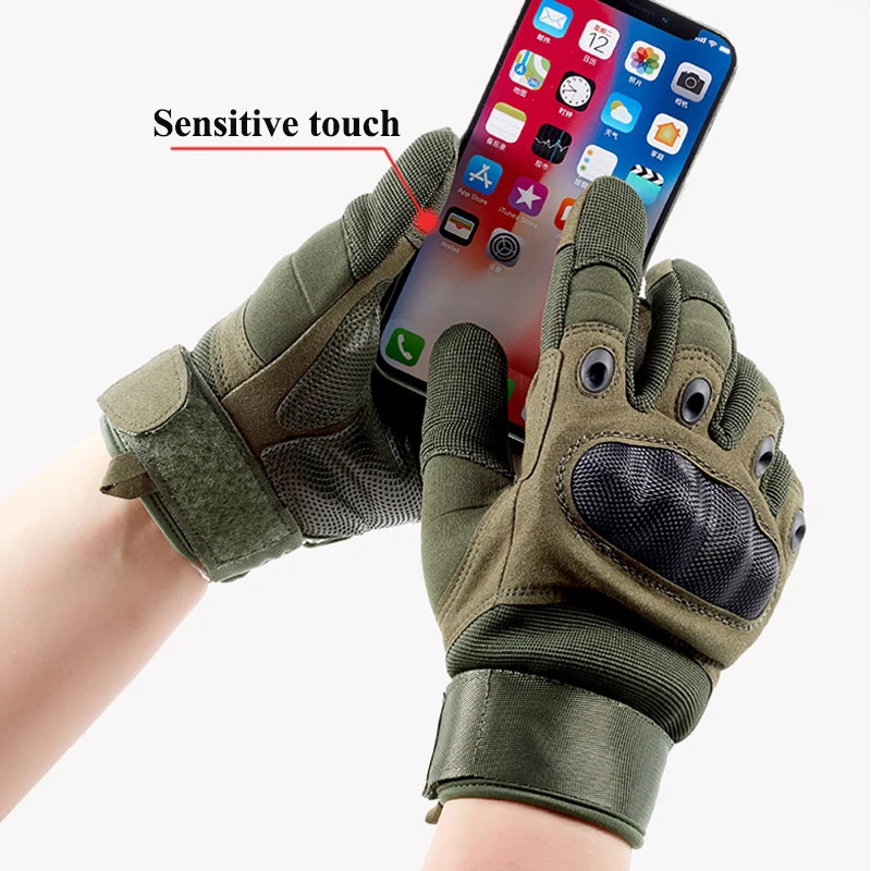 Guantes tácticos Airsoft para hombre, manoplas de nailon para pantalla táctil, para exteriores, Camping, escalada, senderismo y caza - imagen 2