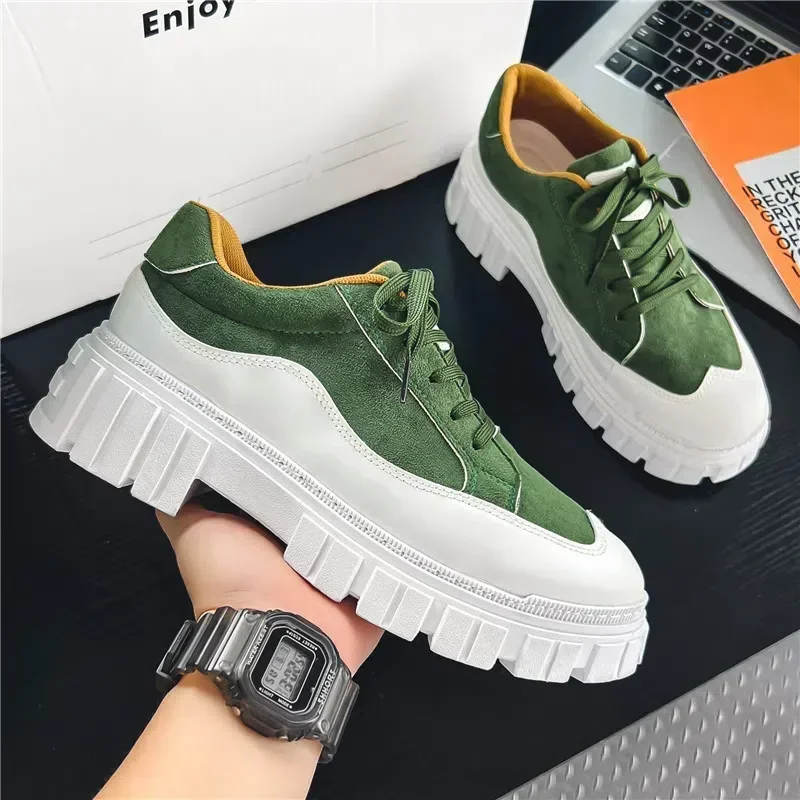 Zapatos informales para Hombre, Zapatillas gruesas 2025, Zapatillas para Hombre, zapatos negros de otoño, Zapatillas con plataforma para Hombre, Zapatillas cómodas para Hombre - imagen 2