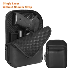 Bolsa de herramientas pequeña de cuero PU, bolsa de pistola táctica, funda de pistola portátil oculta, funda Universal Molle Hip Fanny Pack