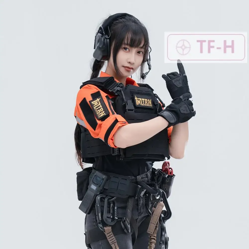 Uniforme de entrenamiento táctico naranja/amarillo, camisa de Instructor de combate, tira reflectante, equipo de rescate, caza, traje transpirable de manga larga - imagen 3