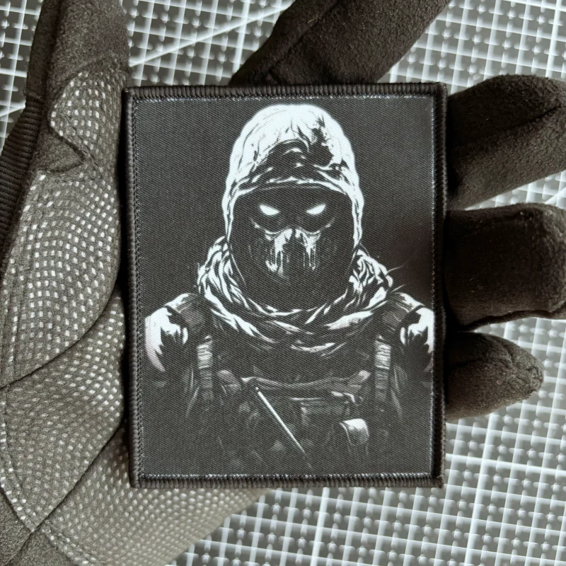 Parche táctico de guerrero oscuro, insignia de moral de soldado Ranger, gancho impreso y bucle, brazalete militar, mochila, apliques adhesivos - imagen 5