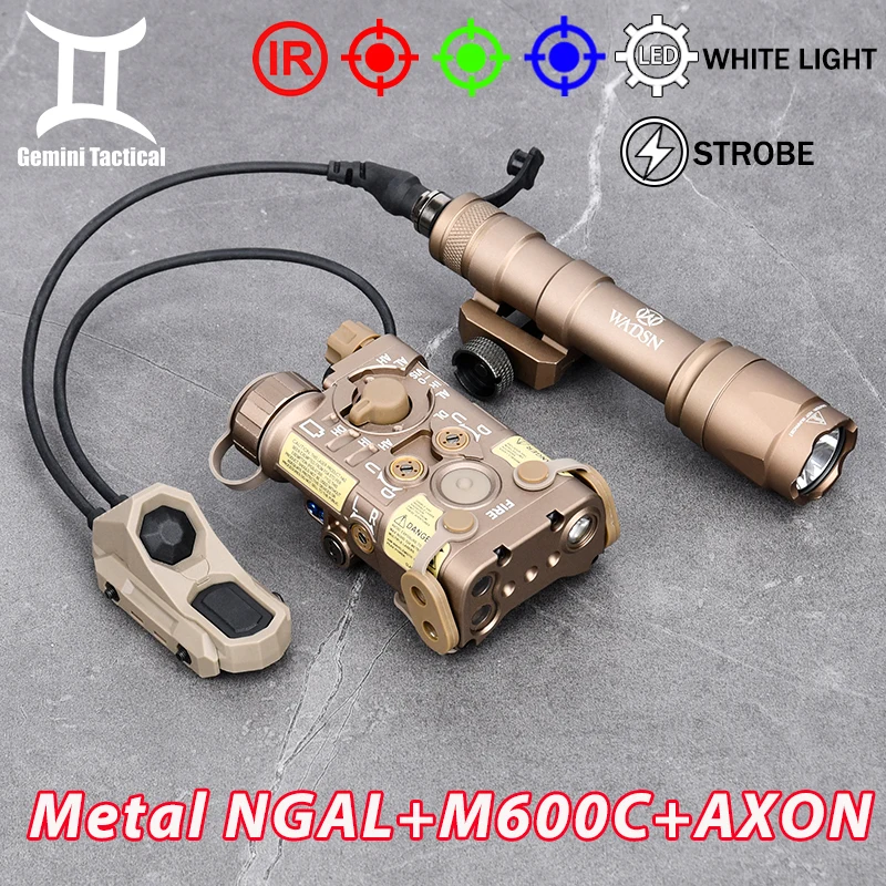 Linterna táctica totalmente de Metal NGAL láser WADSN M600 M300 Surefi AXON interruptor de doble función arma Airsoft luz LED compatible con riel de 20MM - imagen 2
