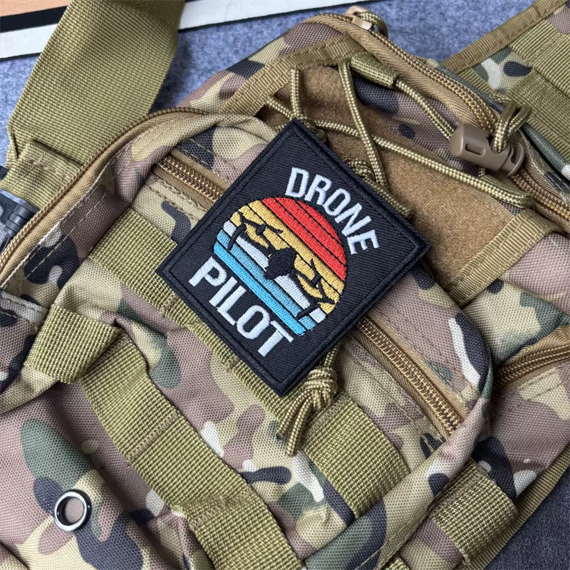 Parche táctico militar piloto de drones bordado con velcro