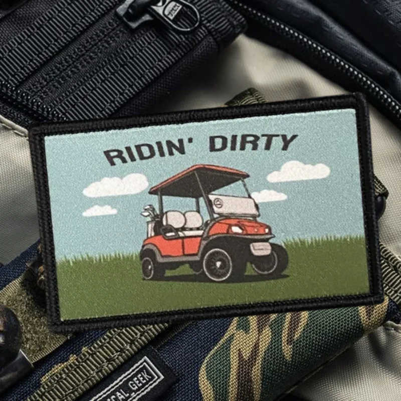 Parche de impresión RIDIN' DIRTY, chaleco táctico, sombreros con gancho y bucle, insignia de moral, mochila, pegatinas decorativas, parches para brazalete para ropa - imagen 5