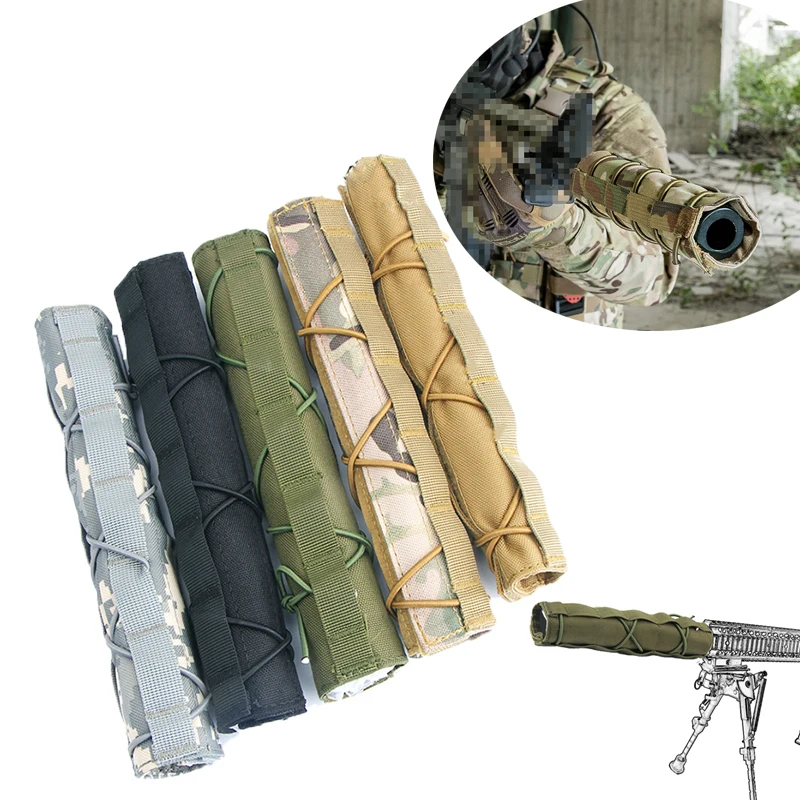 22CM caza Airsoft supresor cubierta aire francotirador pistola silenciador manga cubierta escudo deflector Protector accesorio de tiro - imagen 3