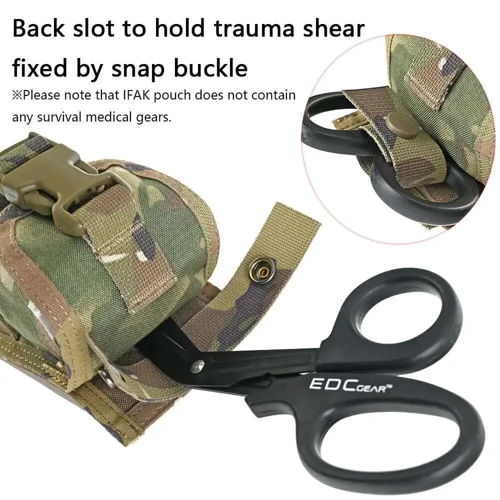 Soporte de bolsa de torniquete táctico, tijeras para traumatismos, bolsa de almacenamiento EMT, bolsa de cinturón MOLLE EDC, Clip de malicia, linterna, tijera médica - imagen 2