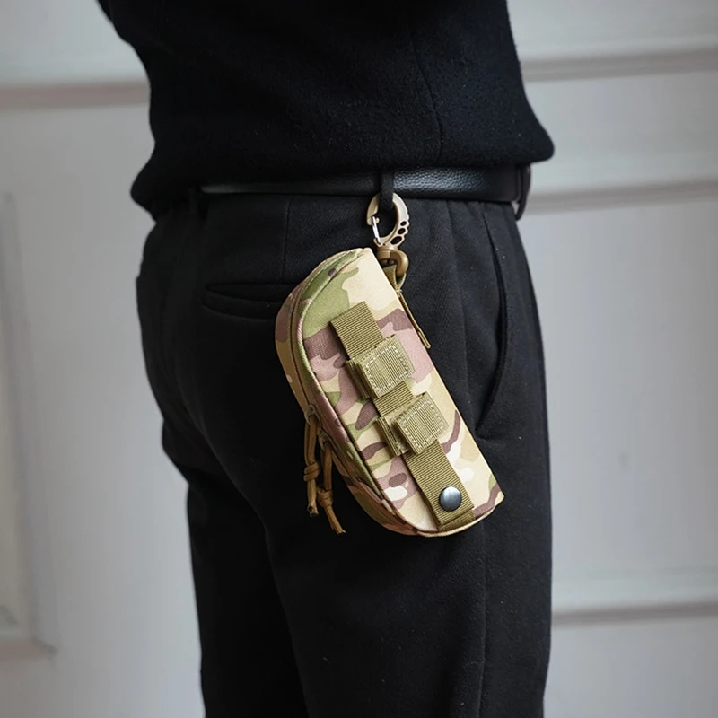Bolsa para gafas tácticas para caza, caja protectora MOLLE a prueba de golpes para gafas, estuche portátil para gafas de sol para exteriores, nailon 1000D - imagen 3