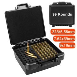 Caja impermeable con organizador de munición para 9mm, 7.62mm y 223