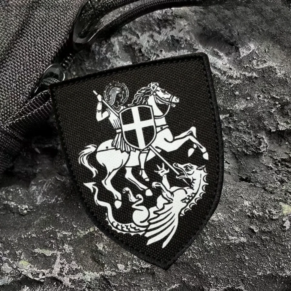 Parche de insignia de moral de Arcángel Michael, brazalete impreso, parche de gancho y bucle militar táctico, pegatinas para mochila - imagen 4