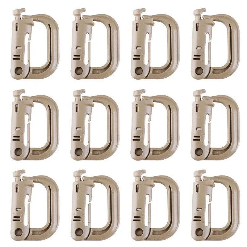 12 Uds. Grimlock multiusos con anillo en D, Clips Molle de bloqueo, gancho colgante para correa de correas, bolsa Molle, chaleco táctico para mochila - imagen 3