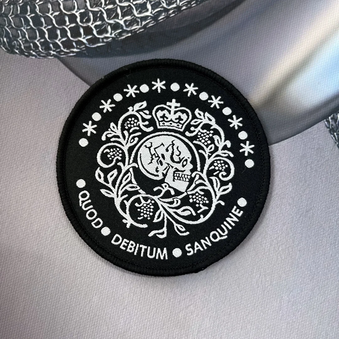 Etiqueta tejida con estampado de Calavera, parches de gancho y bucle para ropa, insignia de moral táctica, pegatina decorativa para mochila - imagen 2