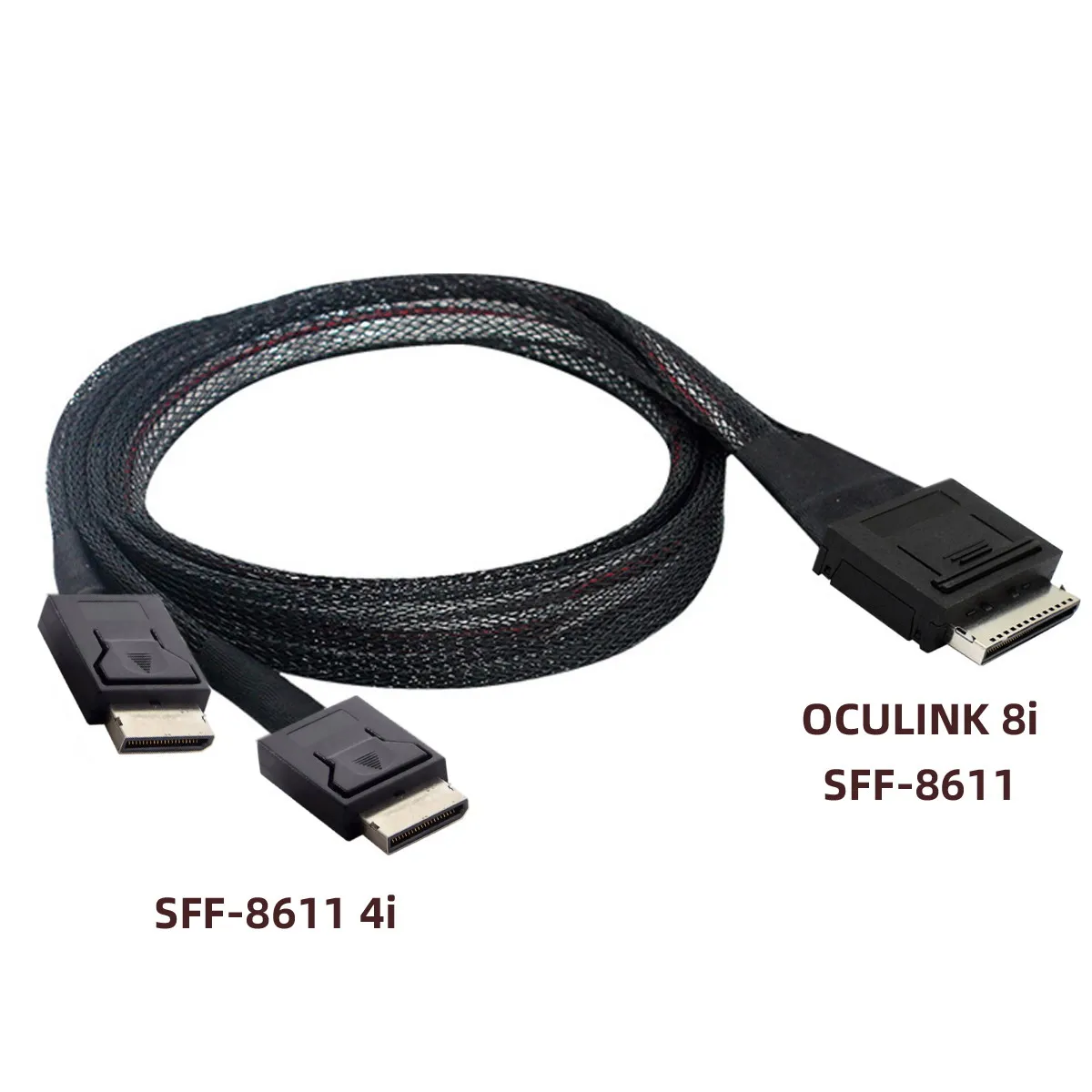 Oculink-Cable Dual SFF-8611 4x SSD Data Active to OCuLink PCIe pci-express SFF-8611 8x 8, 50cm - imagen 3