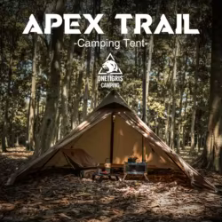 Tienda piramidal OneTigris APEX Trail impermeable a prueba de viento 1-2 personas Pyramid Teepee tienda caliente con estufa Jack para acampar senderismo